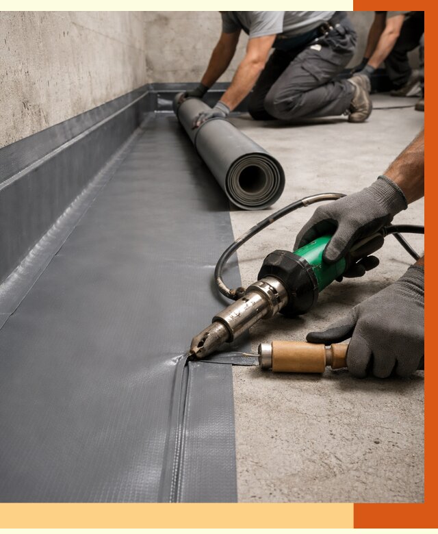 Монтаж гидроизоляционной мембраны в Элисте от 1030 руб/м2 | ТепломастерЭлс