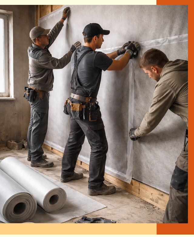 Монтаж ветроизоляции в Элисте от 4660 руб./м2 — профессионально | ТепломастерЭлс