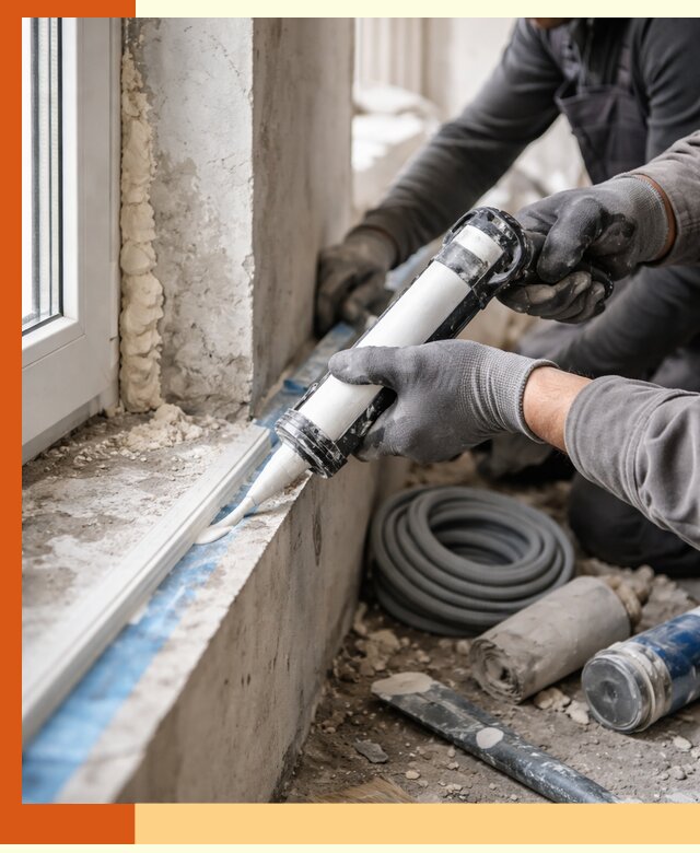 Герметизация стыков и примыканий зданий в Элисте