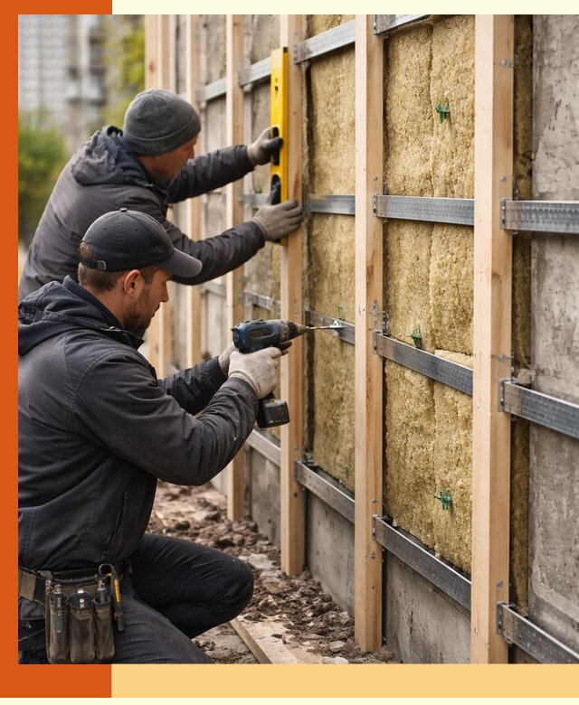 Монтаж обрешетки под утепление зданий и квартир в Элисте